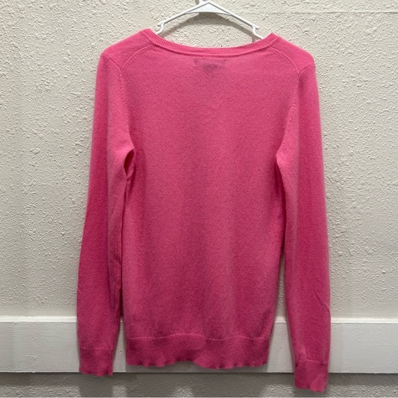 Tahari 2-Ply 100% Cashmere Pink V-Neck Sweater Small - Picture 5 of 5